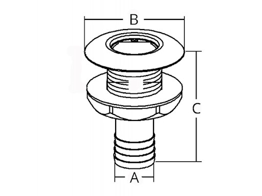 SCARICO A MARE CON BORDO BASSO IN OTTONE CROMATO