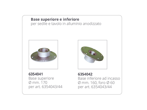 SUPPORTO TAVOLO O SEDILE IN ALLUMINIO Ø MM.60