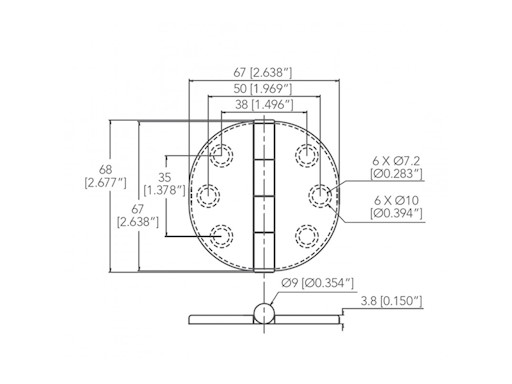 CERNIERA CON COPERTURA Ø MM 64,7