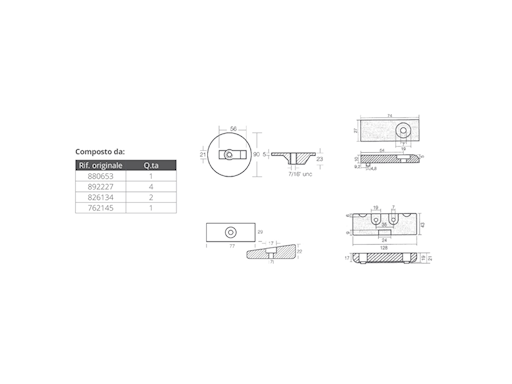 KIT ANODI PER MERCURY VERADO 6