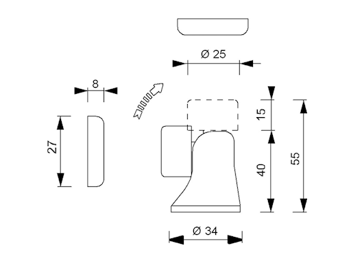 FERMA PORTA MAGNETICO IN OTTONE