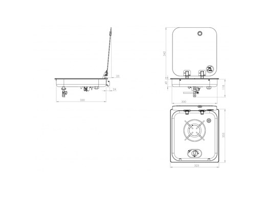 PIANO COTTURA 1 FUOCO CON COPERCHIO