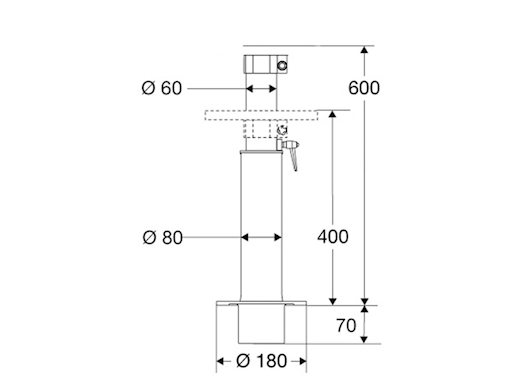 SUPPORTO TAVOLO TELESCOPICO MM.400/600