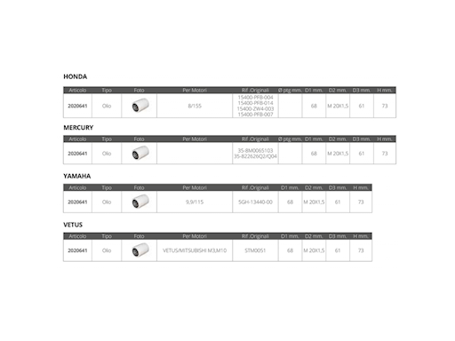 FILTRO OLIO 8/155 HP