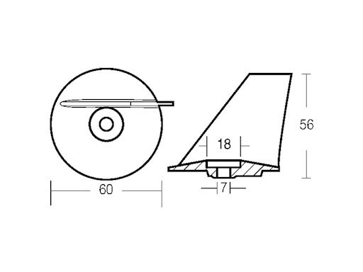 PINNA PER MOTORI TOHATSU MEGA 25/50 HP
