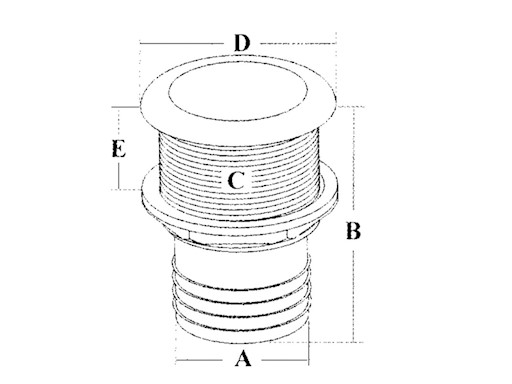 SCARICO A MARE INOX CON PORTAGOMMA