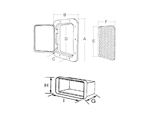 SPORTELLO CONTENITORE MM.374X374X260P