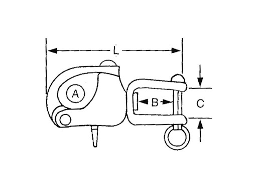 MOSCHETTONE SPINNAKER CON GRILLO GIREVOLE INOX 316