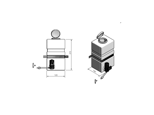 SERBATOIO CON POMPA PER LAVAVETRI