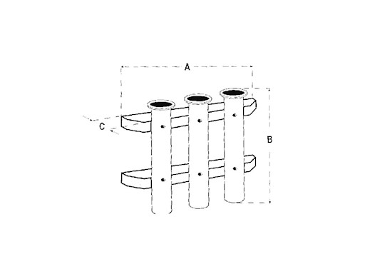 PORTACANNA A PARETE 3 POSTI
