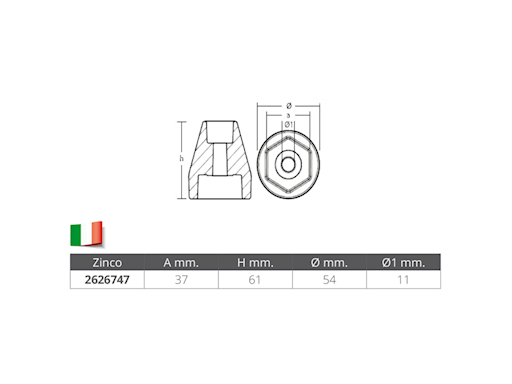 OGIVA PER MOTORI YANMAR ZT350 - ZT370