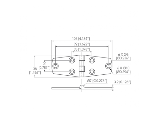 CERNIERA ESAGONALE AISI 316 38x105 MM