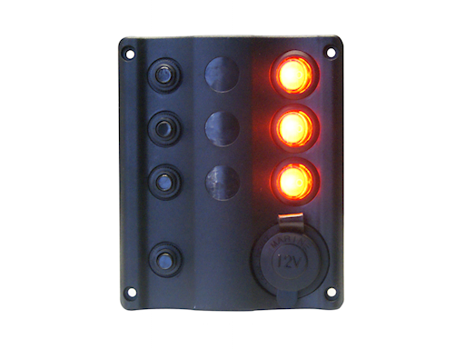 PANNELLO A 3 INTERRUTTORI CON ACCENDISIGARI