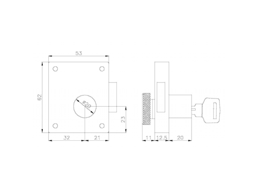 SERRATURA DA APPOGGIO MM.62X53