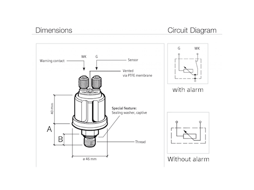 SENSORE VDO - PRESSIONE OLIO - TIPO A2