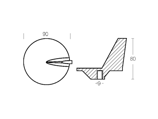 PINNA PER MOTORI MERCURY/MARINER/MERCRUISER ALPHA ONE BRAVO I-II-III