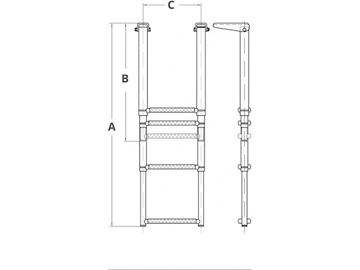 SCALETTA TELESCOPICA CON MANIGLIA DI RISALITA