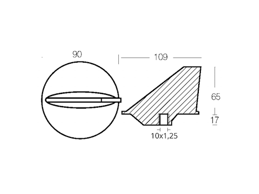 PINNA CORTA PER YAMAHA 55HP-MARINER 40/60HP