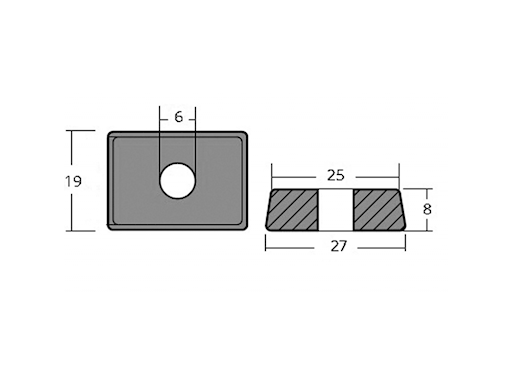 PIASTRINA PER MOTORI MERCURY 4/9.9 HP 4T