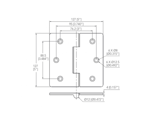CERNIERA INOX MM 127x127