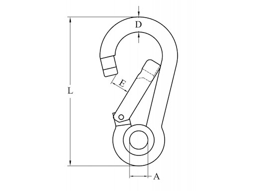 MOSCHETTONE IN INOX 316 CON OCCHIO E CHIUSURA DRITTA