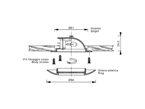 FARETTO DA INCASSO IN OTTONE SEXTANS L