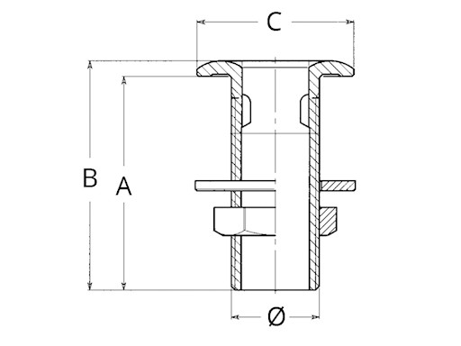 SCARICO POZZETTO IN OTTONE CROMATO CON PORTAGOMMA