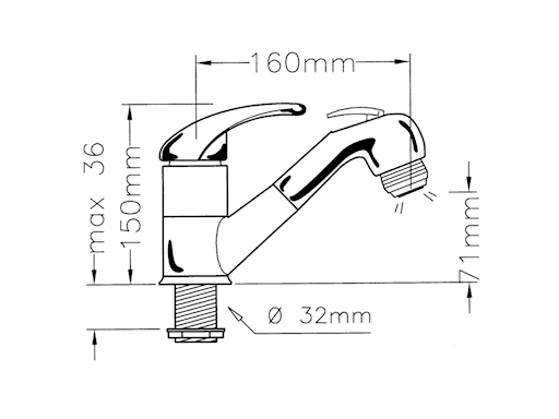 RUBINETTO MISCELATORE CON DOCCIA