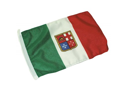 BANDIERA ITALIA MARINA MERCANTILE IN STAMINA DI POLIESTERE