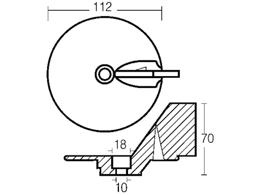 PINNA ORIENTABILE PER MOTORI O.M.C. 40-70HP